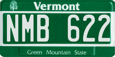 VT license plate NMB622