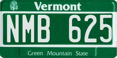 VT license plate NMB625