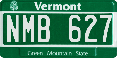VT license plate NMB627