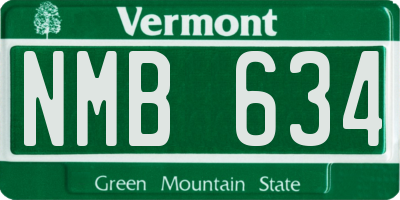 VT license plate NMB634