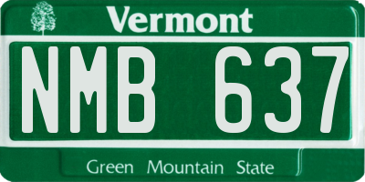 VT license plate NMB637