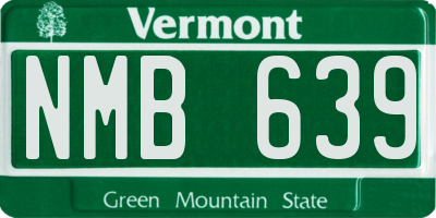 VT license plate NMB639