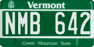 VT license plate NMB642
