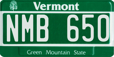 VT license plate NMB650