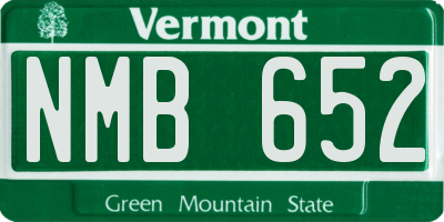 VT license plate NMB652