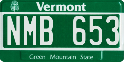VT license plate NMB653