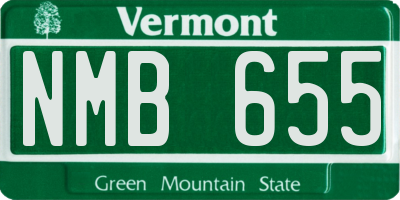 VT license plate NMB655