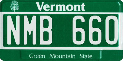 VT license plate NMB660