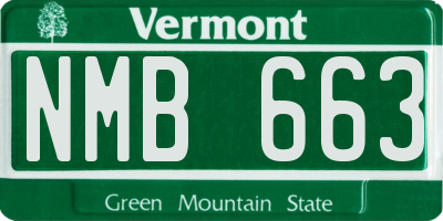 VT license plate NMB663
