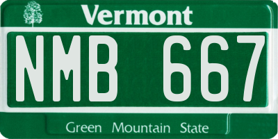 VT license plate NMB667