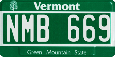 VT license plate NMB669