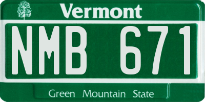 VT license plate NMB671
