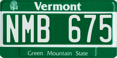 VT license plate NMB675