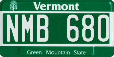 VT license plate NMB680