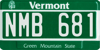 VT license plate NMB681