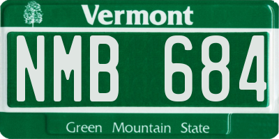 VT license plate NMB684
