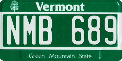 VT license plate NMB689
