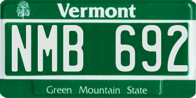 VT license plate NMB692