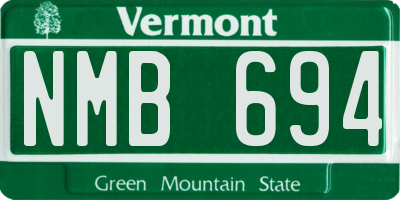 VT license plate NMB694