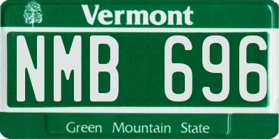 VT license plate NMB696
