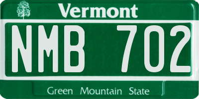 VT license plate NMB702