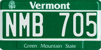 VT license plate NMB705