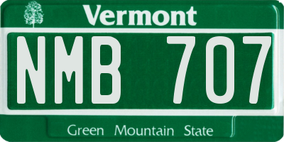 VT license plate NMB707