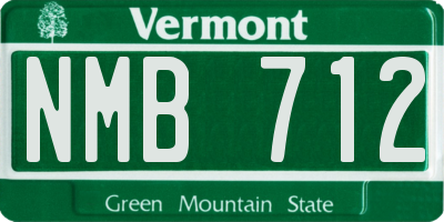 VT license plate NMB712