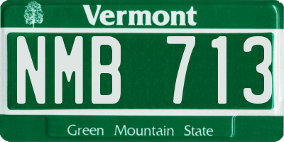 VT license plate NMB713