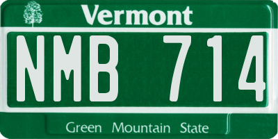 VT license plate NMB714