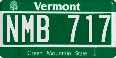 VT license plate NMB717