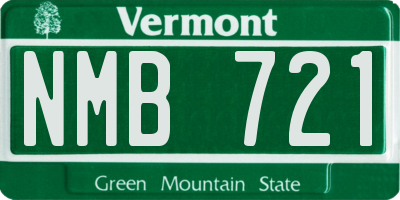 VT license plate NMB721