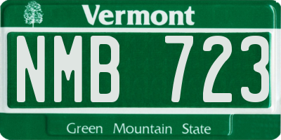 VT license plate NMB723