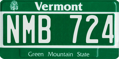 VT license plate NMB724