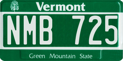 VT license plate NMB725