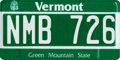 VT license plate NMB726