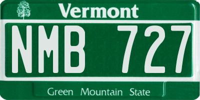 VT license plate NMB727
