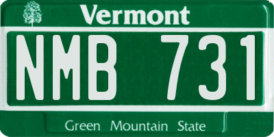 VT license plate NMB731