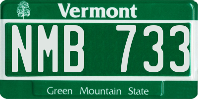 VT license plate NMB733