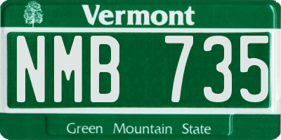 VT license plate NMB735