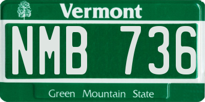 VT license plate NMB736