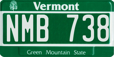 VT license plate NMB738