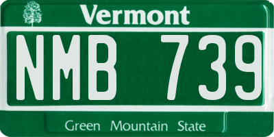 VT license plate NMB739