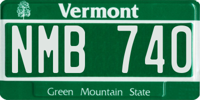 VT license plate NMB740
