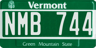 VT license plate NMB744