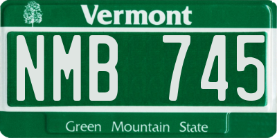 VT license plate NMB745