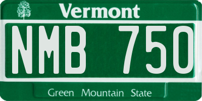 VT license plate NMB750