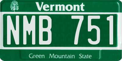 VT license plate NMB751