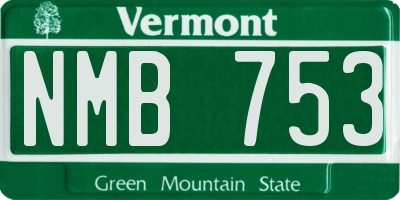 VT license plate NMB753