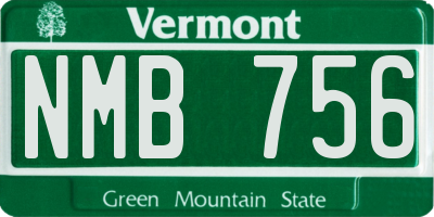 VT license plate NMB756